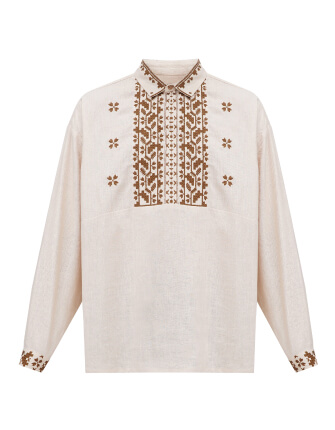 light-colored men's embroidered vyshyvanka
